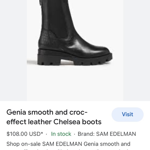 Nwt Genia smooth and croc-effect leather Chelsea boots - Picture 2 of 10